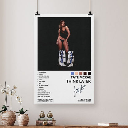 Tate McRae Poster Think Later Album Cover Poster for Bedroom Aesthetic Size 24''x36''
