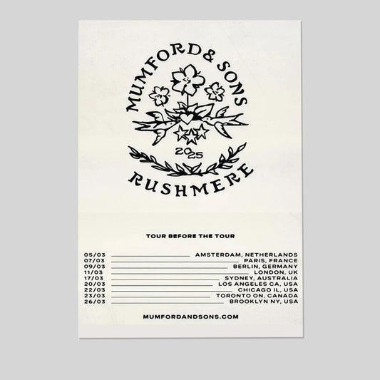 Mumford & Sons 2025 Tour Before the Tour Poster Size 24''x36''