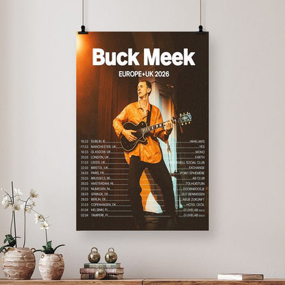 Music Poster Big Thief Buck Meek Music Europe Tour 2026 Retro Style - Size 24''x36''