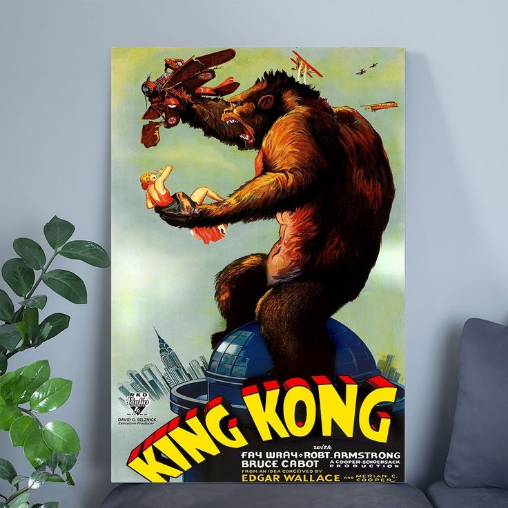 King Kong Vintage Movie Poster Retro Style - Size 24''x36''