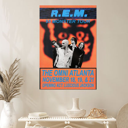 GENERIC R.E.M. REPLICA MONSTER TOUR 1995 CONCERT POSTER Size 24''x36''