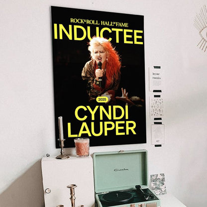 Music Poster Cyndi Lauper Rock And Roll Hall Of Frame 2025 Retro Style - Size 24''x36''