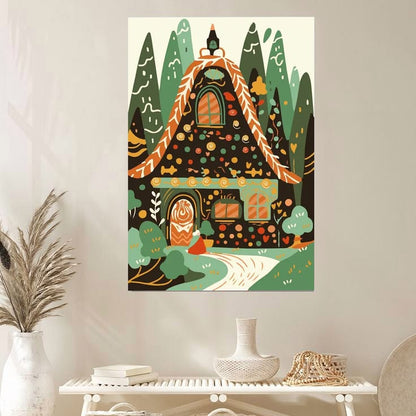 Vintage Hansel and Gretel Wall Art Poster Full Size 24''x36''