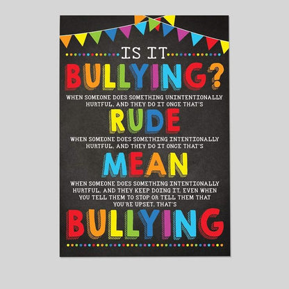 Retro Style - Size 24''x36'' Andaz Press Classroom Teacher Wall Art Decor Poster Signs Is It Bullying?