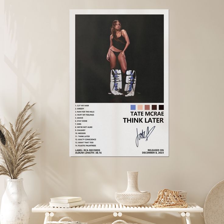 Tate McRae Poster Think Later Album Cover Poster for Bedroom Aesthetic Size 24''x36''