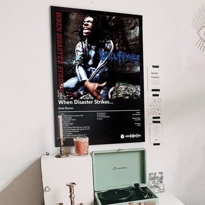 Music Poster -Busta Rhymes - When Disaster Strikes Album Retro Style - Size 24x36