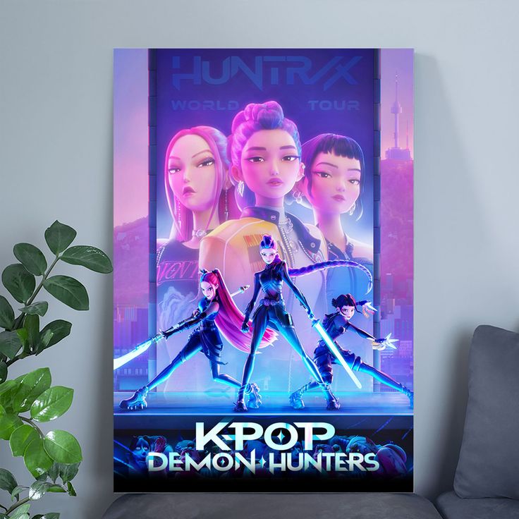 K-Pop Demon Hunters Poster, Wall Art, Art Home decoration Poster, Gifts High Quality, Canvas Art Print Size 24''x36''