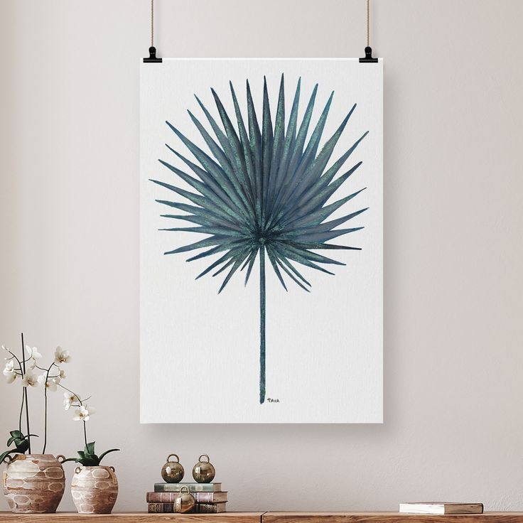 Renditions Gallery Blue Oasis II Wall Art, Premium Gallery Wrapped Canvas Decor, Ready to Hang Retro Style - Size 24''x36''