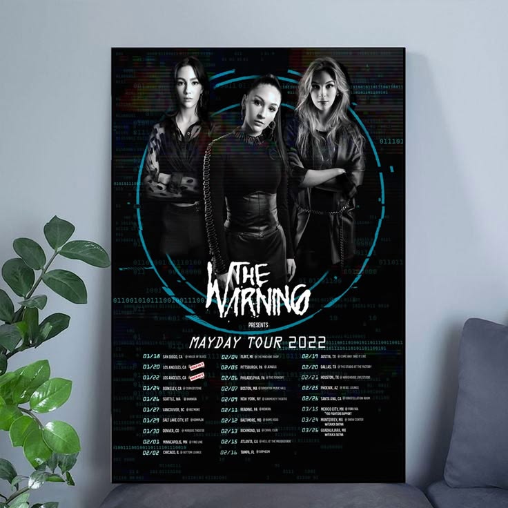 THE WARNING "MAYDAY TOUR 2022" U.S. & MEXICO CONCERT TOUR POSTER - Rock Size 24''x36''