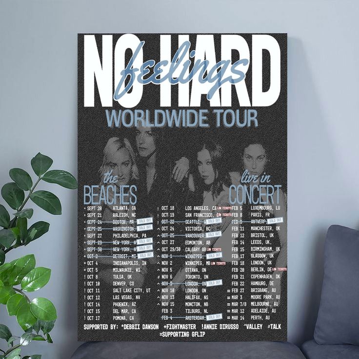 The Beaches No Hard Feeling  Worldwide Tour 2025 Size 24''x36''