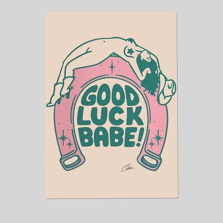 Good Luck Babe, Cowgirl Giclée Fine Art Print, Retro Cowgirl Art, Vintage Cowgirl Wall Art Retro Style - Size 24''x36''