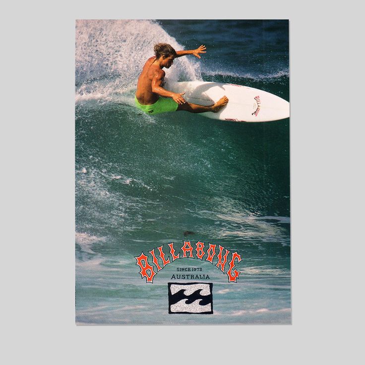 Surfing Poster -1990 BILLA..BONG Surfing Poster - Vintage Style - Size 24x36