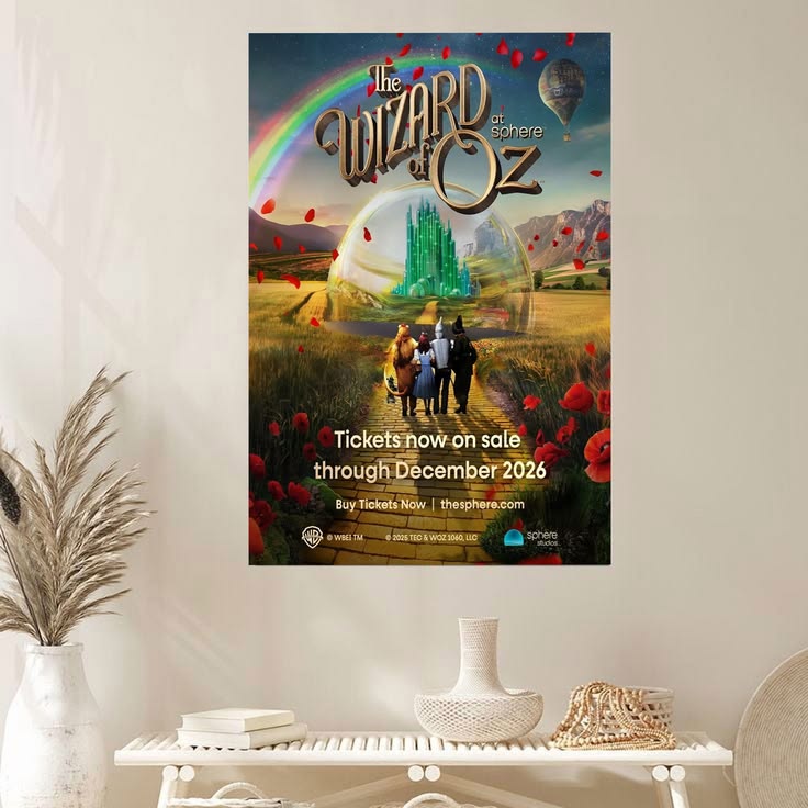 The Wizard of Oz at Sphere” 75TH  ANNIVERSARY 2026 Classic Home Decor Poster Size 24''x36''