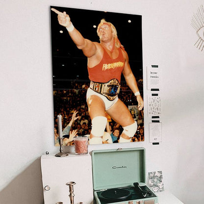 Hulk Hogan 4 championship belt in the ring 2025 Size 24''x36''