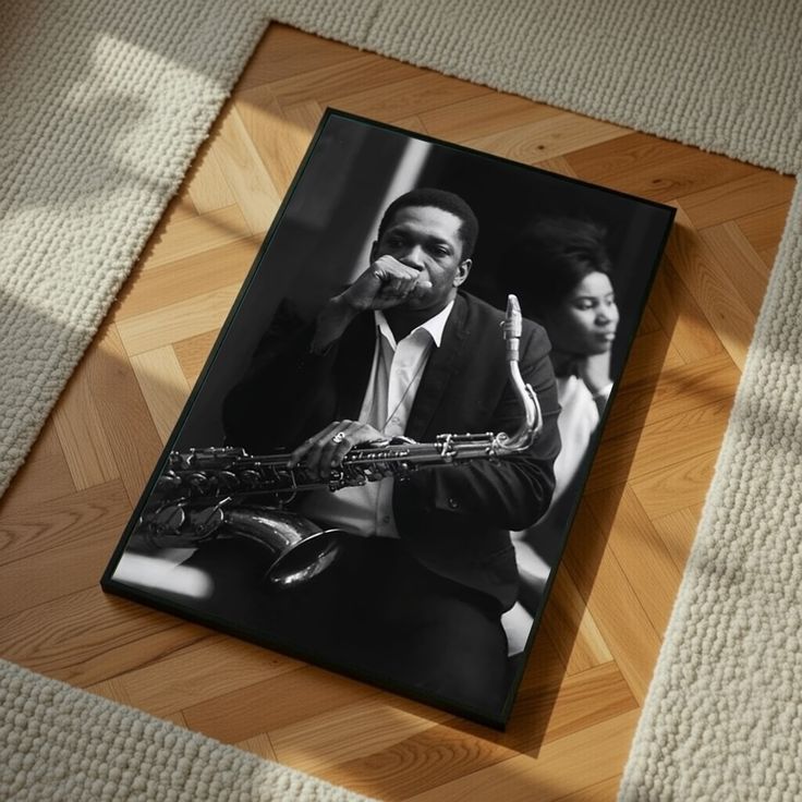John Coltrane Poster Jazz Canvas Art Painting Wall Art Size 24''x36''
