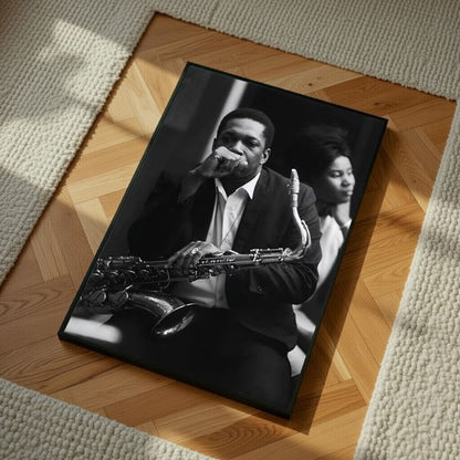 John Coltrane Poster Jazz Canvas Art Painting Wall Art Size 24''x36''