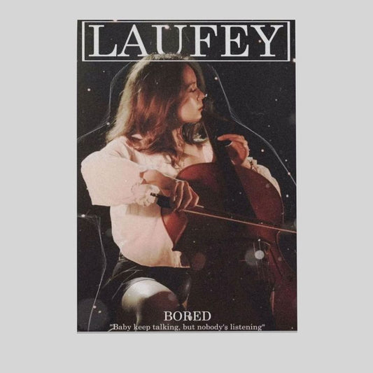Laufey cello portrait Rolled Poster Vintage musician art print Size 24''x36''