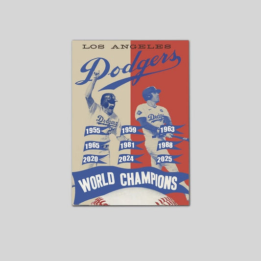 Los Angeles Dodgers Freeman Gibson 2025 1988 World Series Champions Poster Size 24''x36''