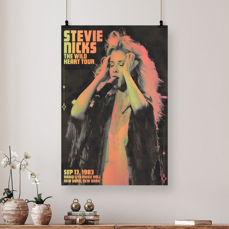 Music Poster- The Wild Heart Tour - Ste.vi.e Nicks Poster - Vintage Style - Size 24x36