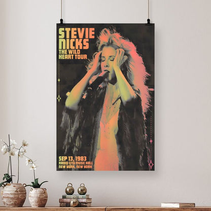 Music Poster- The Wild Heart Tour - Ste.vi.e Nicks Poster - Vintage Style - Size 24x36