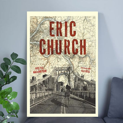 Eric Church The Machine Tour Poster Pittsburgh 2025 Size 24''x36''