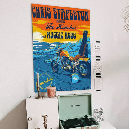 Music Poster Chris Stapleton 2025 Horizon Coliseum 2025 Retro Style - Size 24''x36''