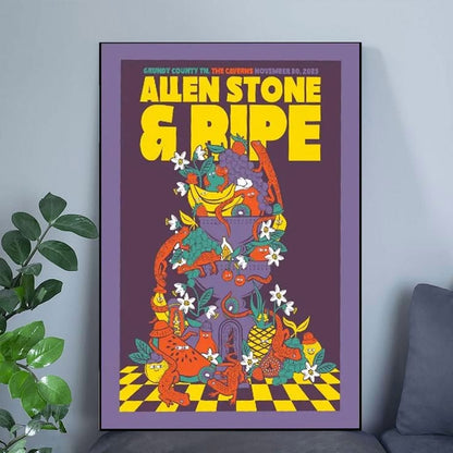 2025 music event poster allen stone ripe inspired wall art Size 24''x36''