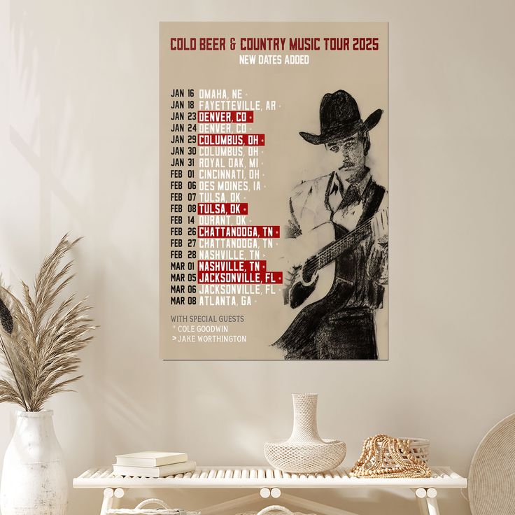 Music Poster- Zach Top - Tour 2025 Poster - Vintage Style - Size 24x36