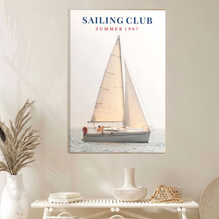 Fashion Magazine Summer Sailboat Wall Art Poster Full Size 24''x36''