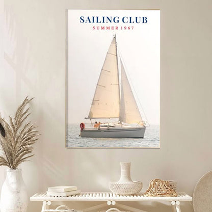 Fashion Magazine Summer Sailboat Wall Art Poster Full Size 24''x36''