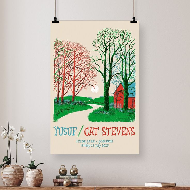 Music Poster Yusuf/Cat Stevens Hyde Park Event Poster Folk Rock Music Concert Retro Style - Size 24''x36''