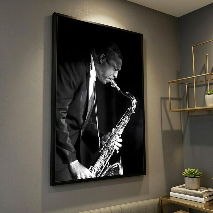 John Coltrane Poster Jazz Canvas Art Painting Wall Art Picture Decor Size 24''x36''