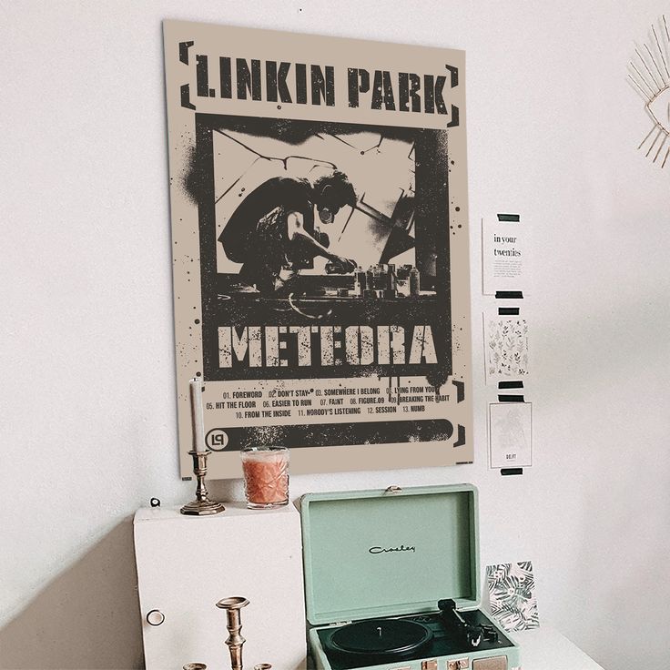 Music Poster Lin.kin P.a.rk - Meteora Wall Poster Retro Style - Size 24''x36''
