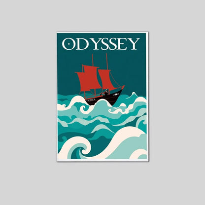 Vintage The Odyssey, Greek Mythology Poster Full Size 24''x36''
