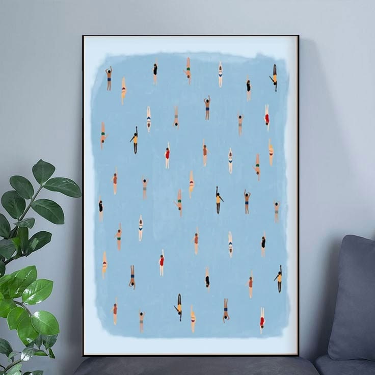 Swimming in Watercolor Art Poster Full Size 24''x36''