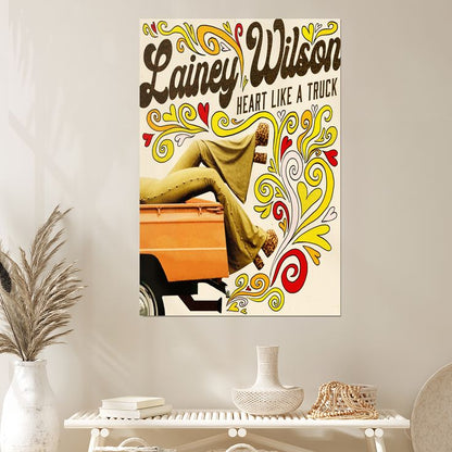 Lainey Wilson Heart Like A Truck Canvas Poster Bedroom Decoration Landscape Office Size 24''x36''