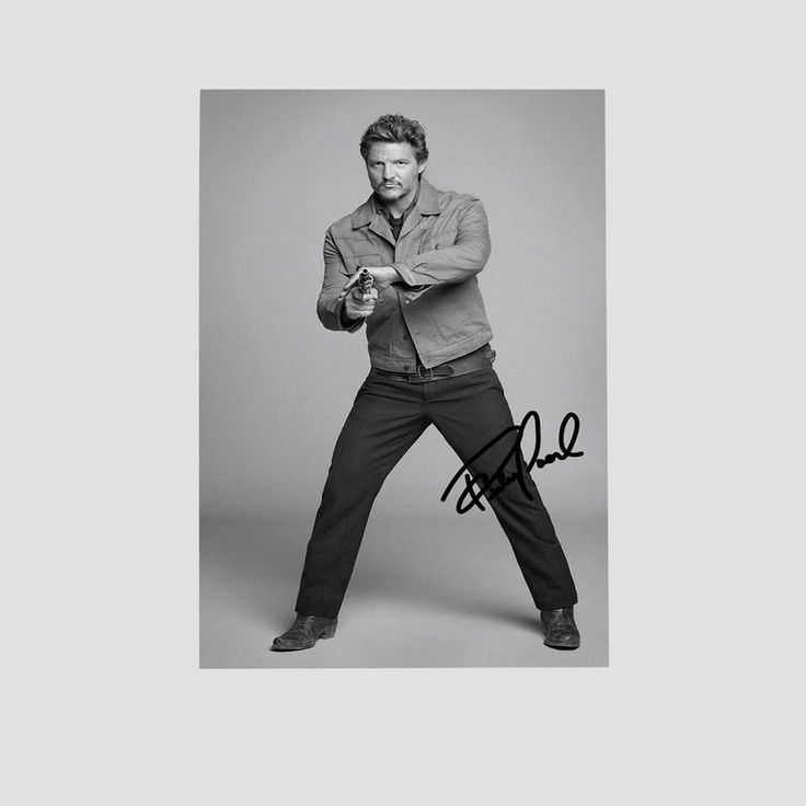 Pedro Pascal Outstanding Actor Signature Poster Retro Style - Size 24''x36''