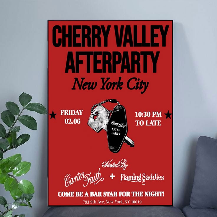 Carter Poster Faith the Cherry Valley After Party Poster Full Size 24''x36''