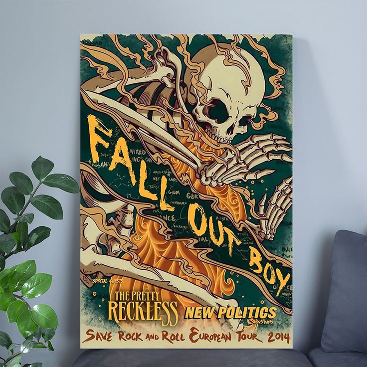 Fall Out Boy Vintage Music Poster Wall Art Size 24''x36''