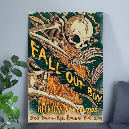 Fall Out Boy Vintage Music Poster Wall Art Size 24''x36''
