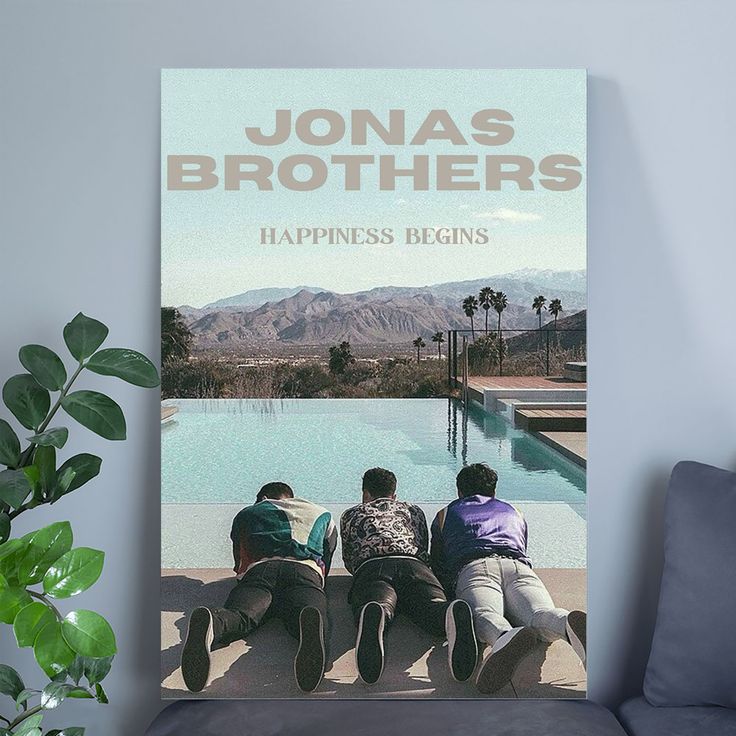 Music Poster- Jonas Brother - Happiness Begins- Vintage Style - Size 24x36