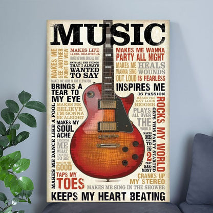 Music Inspires Me Wall Poster Size 24''x36''