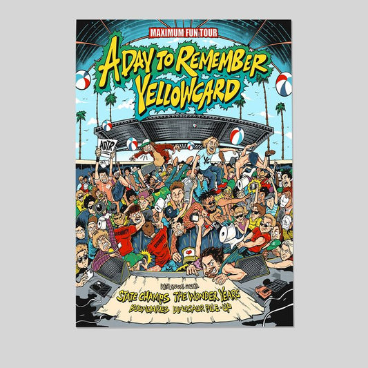 Music Poster State Champs A Day To Remember Yellowcard 2025 Retro Style - Size 24''x36''