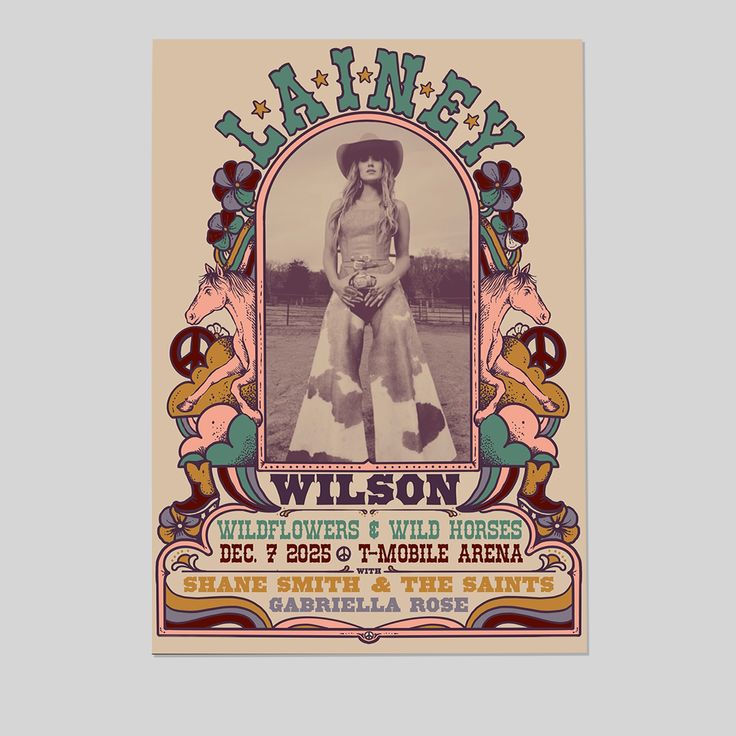 Tour 2025 Lainey Wilson Las Vegas Poster Size 24''x36''