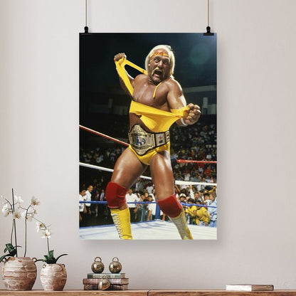 Hulk Hogan 1 showing off his WWF championship belt 2025 Size 24''x36''