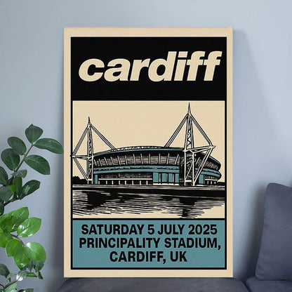 Music Poster- Oasis Principality Stadium Concert 2025 Poster - Vintage Style - Size 24x36