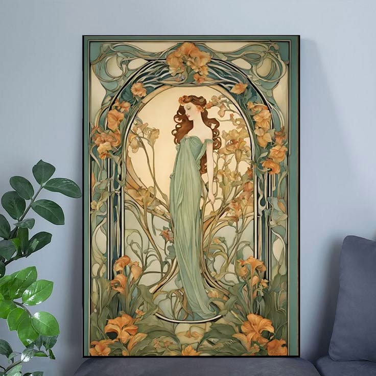 Vintage The Maiden in Sage Poster Full Size 24''x36''