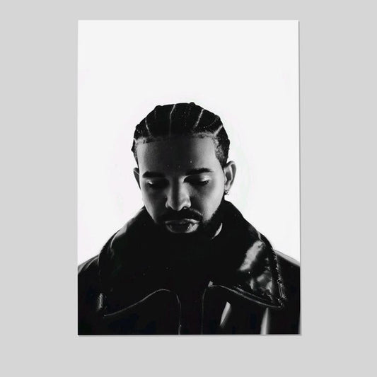 Drake Portrait Poster, Vintage Drake Poster HypeBeast Printable Wall Art, Hip Hop Music Poster Size 24''x36''