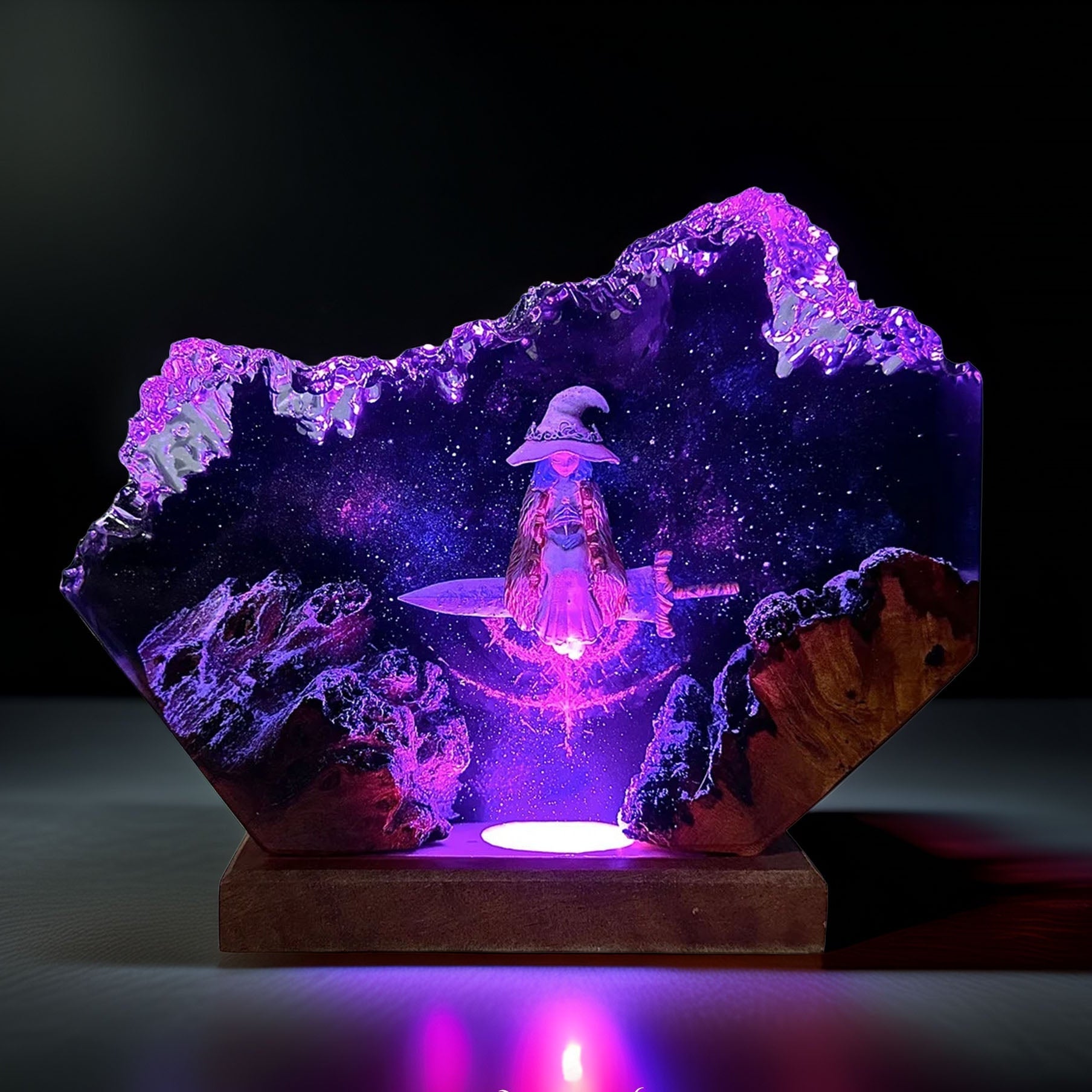 Doll Witch Of The Moon Resin Lamp