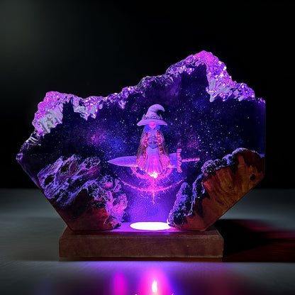 Doll Witch Of The Moon Resin Lamp